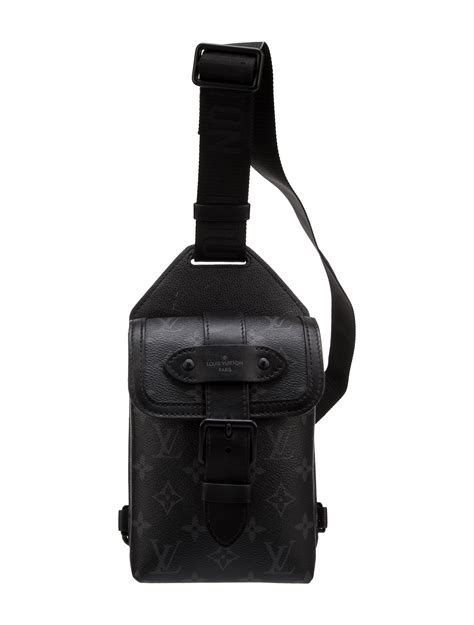 LOUIS VUITTON Monogram Eclipse Saumur Slingbag Black